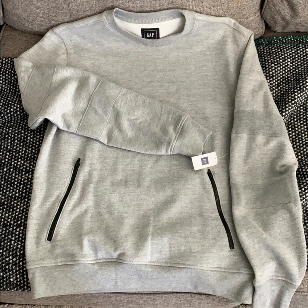 Men’s GAP crewneck sweater with zipper pocket GREY